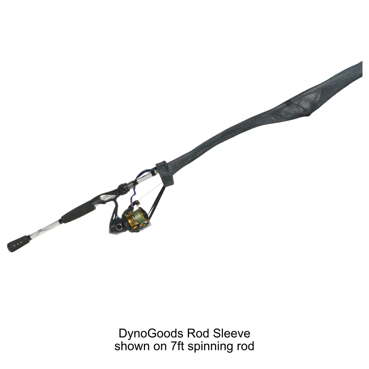 DynoGoods Fishing Rod Sleeve, 3 Pack, 7ft Spinning Rod Gray