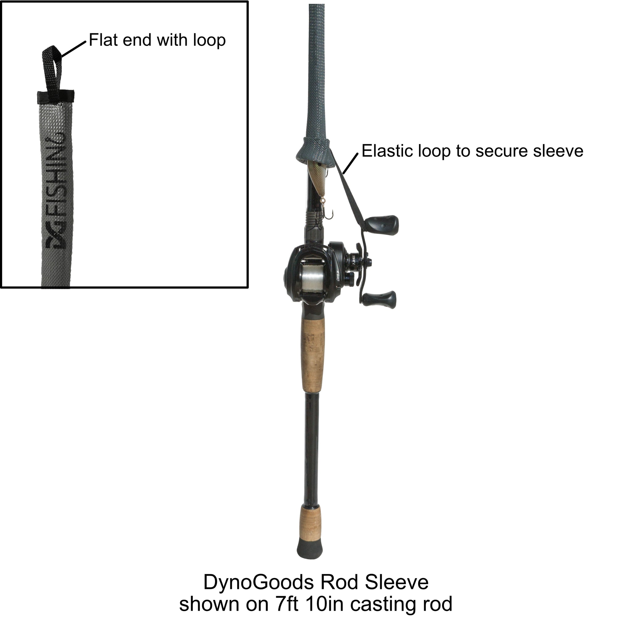 DynoGoods Fishing Rod Sleeve, 3 Pack, 7ft 10in Casting Rod