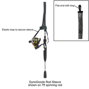 DynoGoods Fishing Rod Sleeve, 3 Pack, 7ft Spinning Rod
