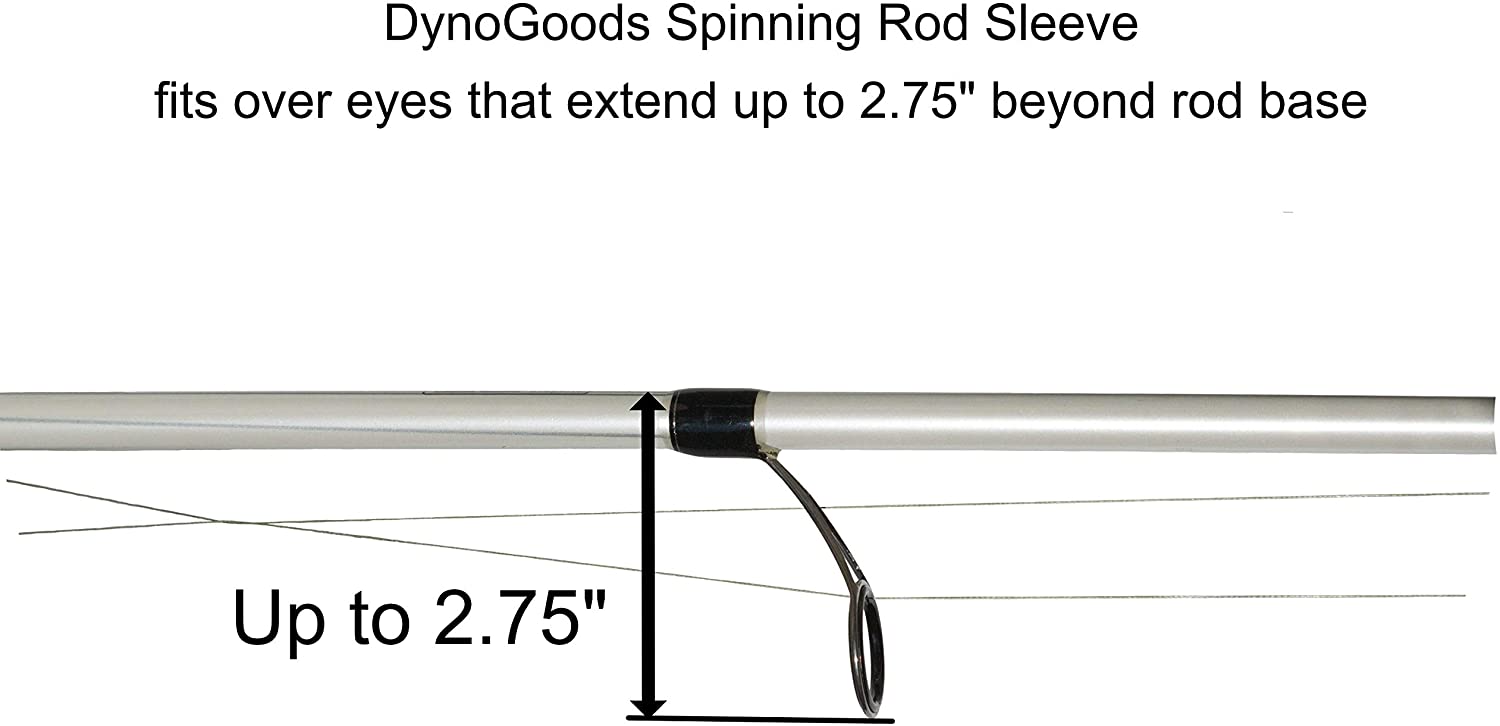 DynoGoods Fishing Rod Sleeve, 3 Pack, 7ft Spinning Rod Black