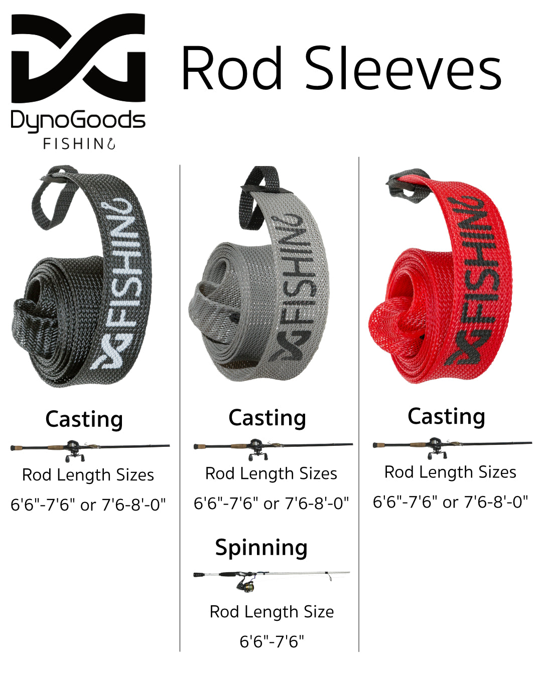 DynoGoods Fishing Rod Sleeve, 3 Pack, 7ft 10in Casting Rod Protector/Rod  Sock/Rod Cover (Red), Rod Cases & Tubes -  Canada